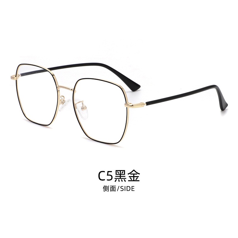 复古金属眼镜架六色可选大框显瘦防滑镜腿多边形眼镜