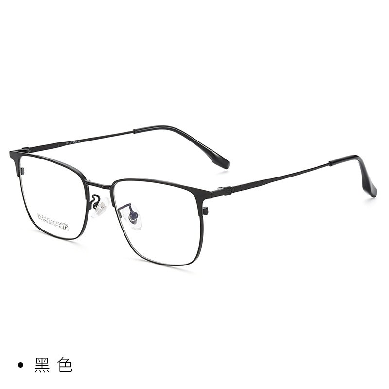 Nuovo set di occhiali semi-titanio business stile specchio gamba telaio completo comfort ultraleggero occhiali da uomo