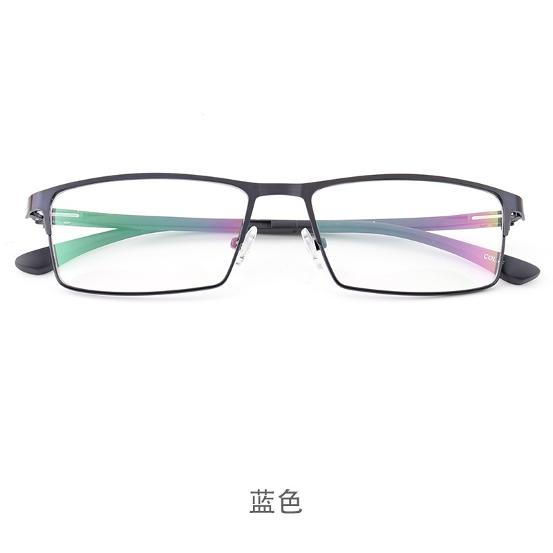防蓝光眼镜 半框架眼镜 男式近视镜架 金属架商务眼镜框