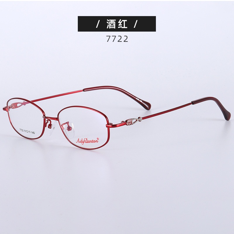 金属眼镜架7722双色全框近视镜女士商务眼镜框高端镶钻架