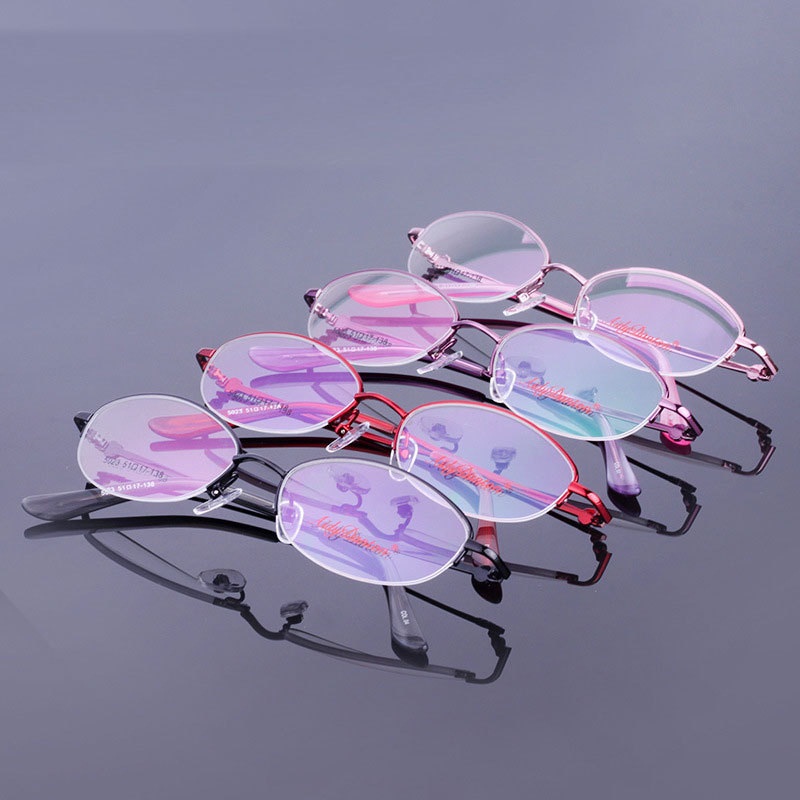 新款 老花眼镜女士高档5023  半框老花镜工厂 金属框架眼镜