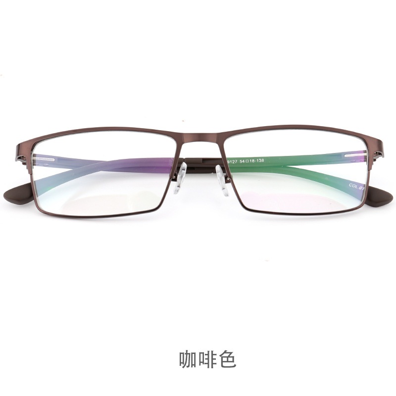 防蓝光眼镜 半框架眼镜 男式近视镜架 金属架商务眼镜框