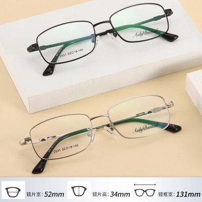 新款轻盈近视眼镜框2031中年光学金属半框眼镜架男