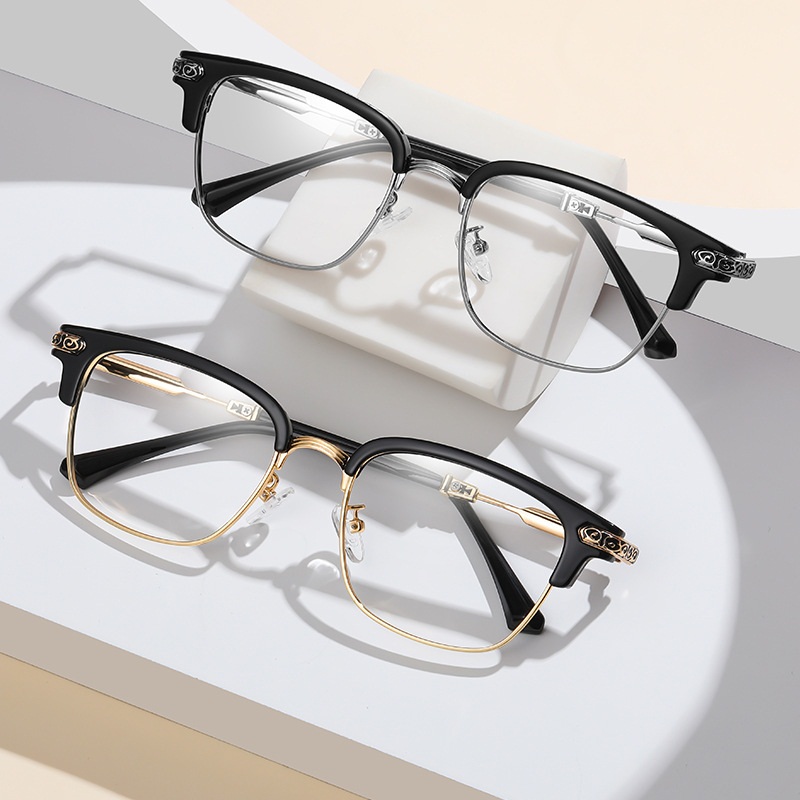 新款商务防蓝光潮老花眼镜成品100度数老人200度光学镜片老视镜厂