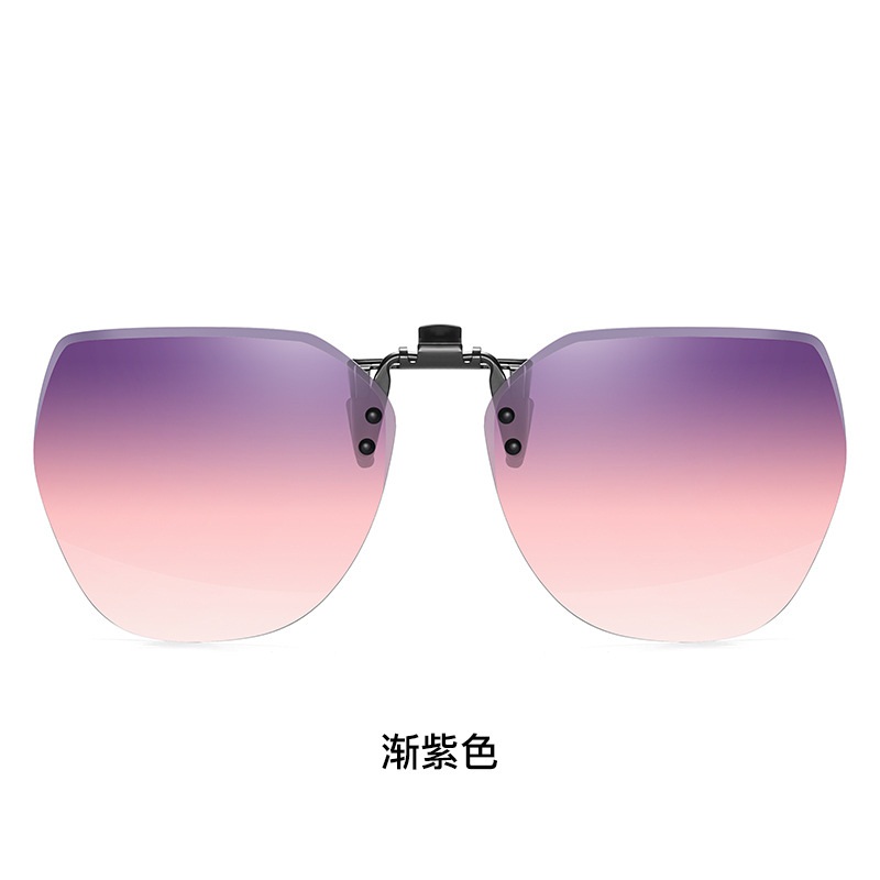 新款多边形偏光夹镜太阳镜夹片男女日夜两用近视墨镜变色眼镜