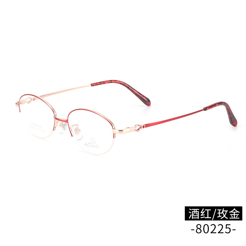 超轻半钛眼镜框 近视 时尚新款镜框80225正品女士半框B钛镜架