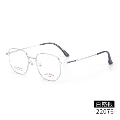 Lace silk retro glasses Shenzhen electroplated polygonal opening mirror frame22076Men's and women's glasses slim face