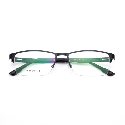 Steel eyebrow eyeglass frame7703Men's metal leisure half frame Optical spectacle frame