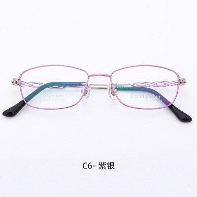 LIGHTWEIGHTBTitanium myopia eyeglass frame  Fashionable new frame62460Authentic women's half frame pure titanium eyeglass frame
