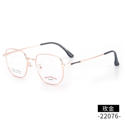 Lace silk retro glasses Shenzhen electroplated polygonal opening mirror frame22076Men's and women's glasses slim face