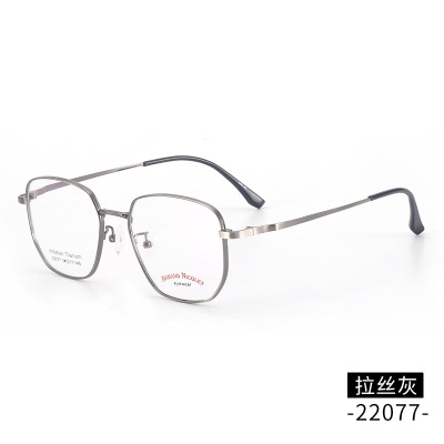 Wide edge silk retro glasses Shenzhen electroplated polygonal ball opening frame 22077Men's and women's slim face flat glasses frame