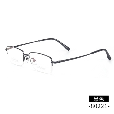 Men's half frame eyeglass frame Titanium Business Myopia Glasses80221 Titanium frame glasses frame