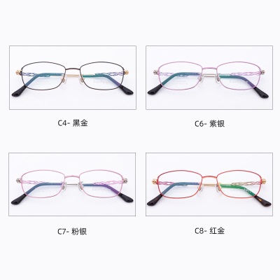 LIGHTWEIGHTBTitanium myopia eyeglass frame  Fashionable new frame62460Authentic women's half frame pure titanium eyeglass frame
