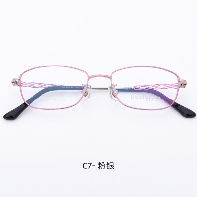 LIGHTWEIGHTBTitanium myopia eyeglass frame  Fashionable new frame62460Authentic women's half frame pure titanium eyeglass frame