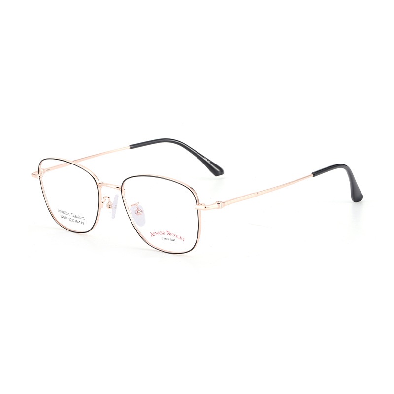 【友顺】宽边复古眼镜 22071双色男女IP电镀眼镜框多边形平光镜