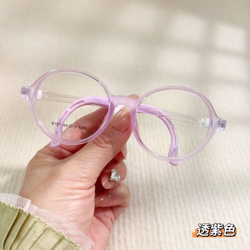 某白同款透明色系男女款TR90软鼻托舒适眼镜6151硅胶儿童眼镜框