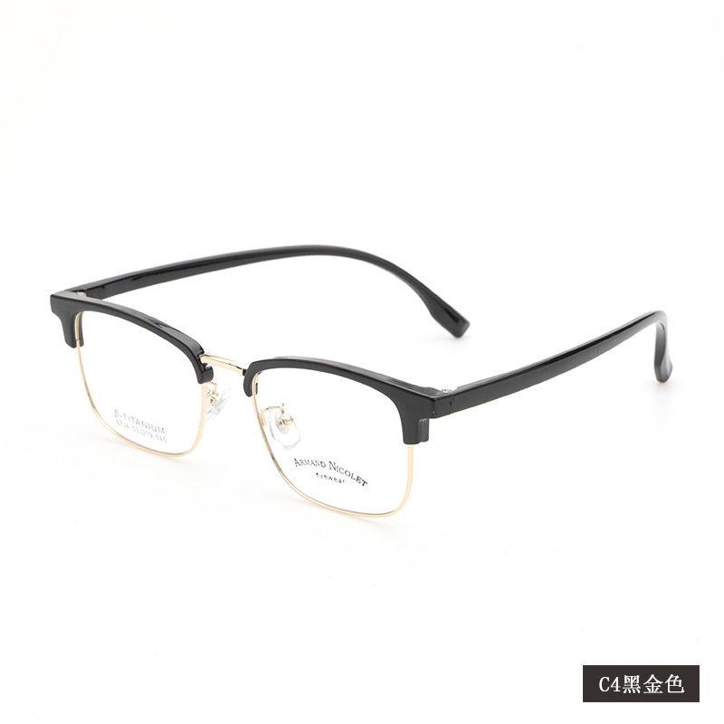 男士眉毛眼镜框架 时尚抖音同款8734TR90眉线小号黑框复古架批发