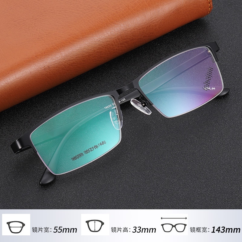 【友顺】钢板眼镜半框架方形镜架16033新款TR腿眼镜框丹阳工厂