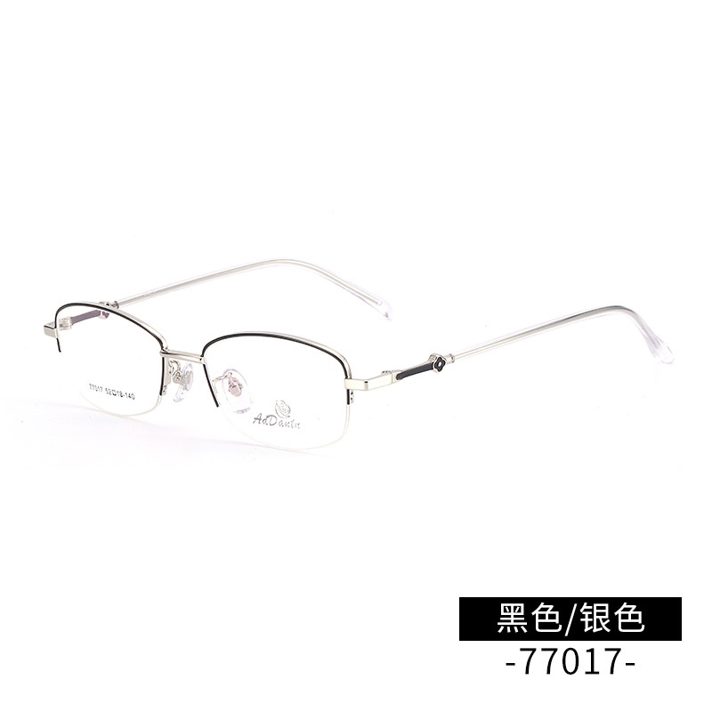 时尚 新款双色女士眼镜框近视77017厂家批发可配多焦点金属眼镜架