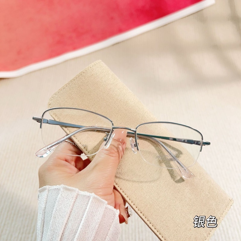 新款时尚双色近视7827厂家批发商务金属女士丹阳镜架半框眼镜框
