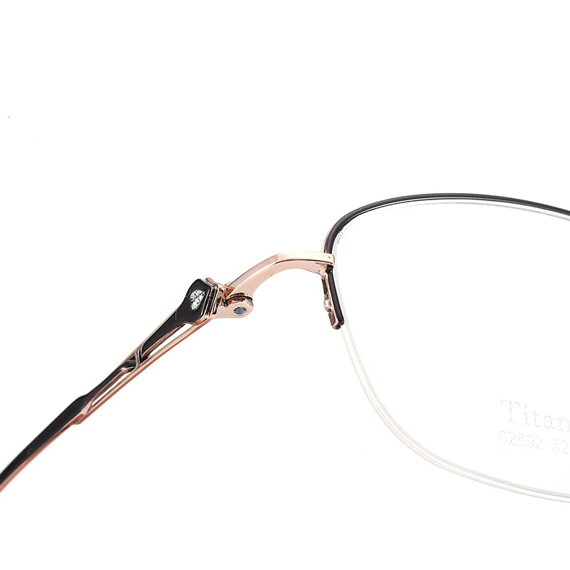 超轻纯钛眼镜框女士近视 时尚商务气质镜框62692正品半框B钛镜架