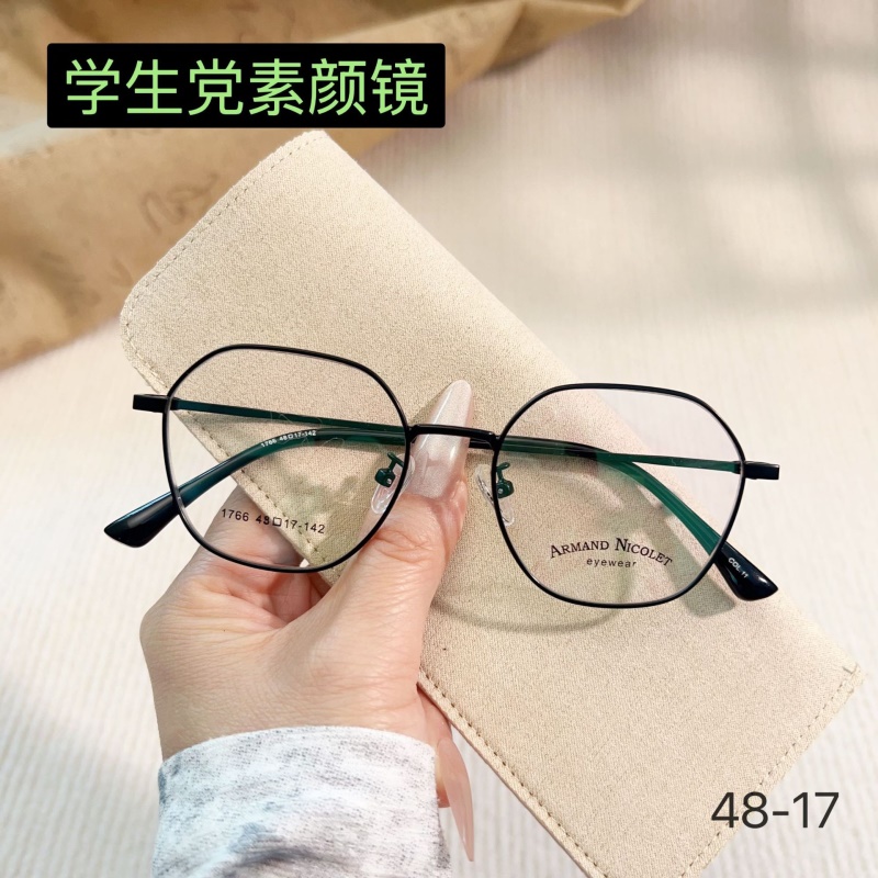 新款近视眼镜男1766金属全框素颜眼镜架女学生多边形复古眼镜框