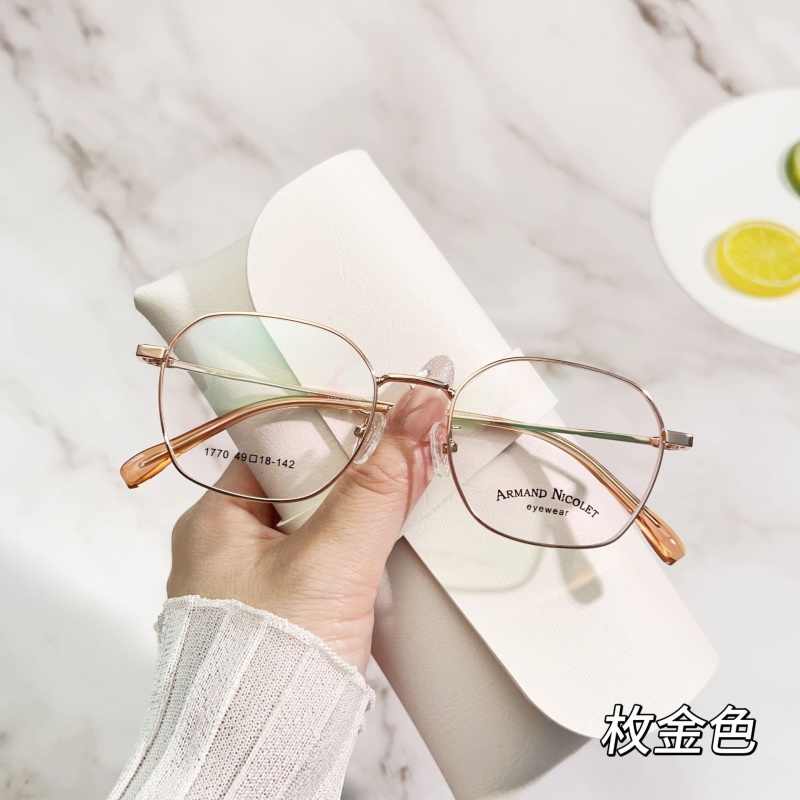 小红书种草眼镜女开球镜架丹阳配眼镜1770平光镜多边复古眼镜框男