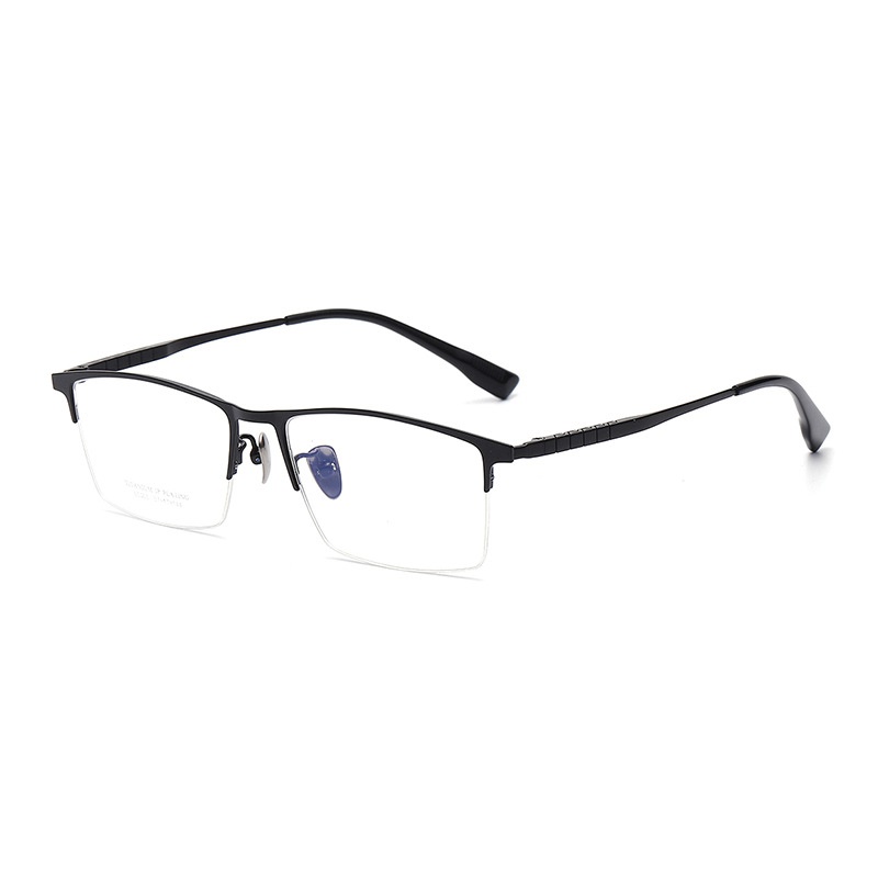 丹阳半框眼镜男近视眉毛方框眼镜90006时尚通勤超轻钛大脸眼镜框