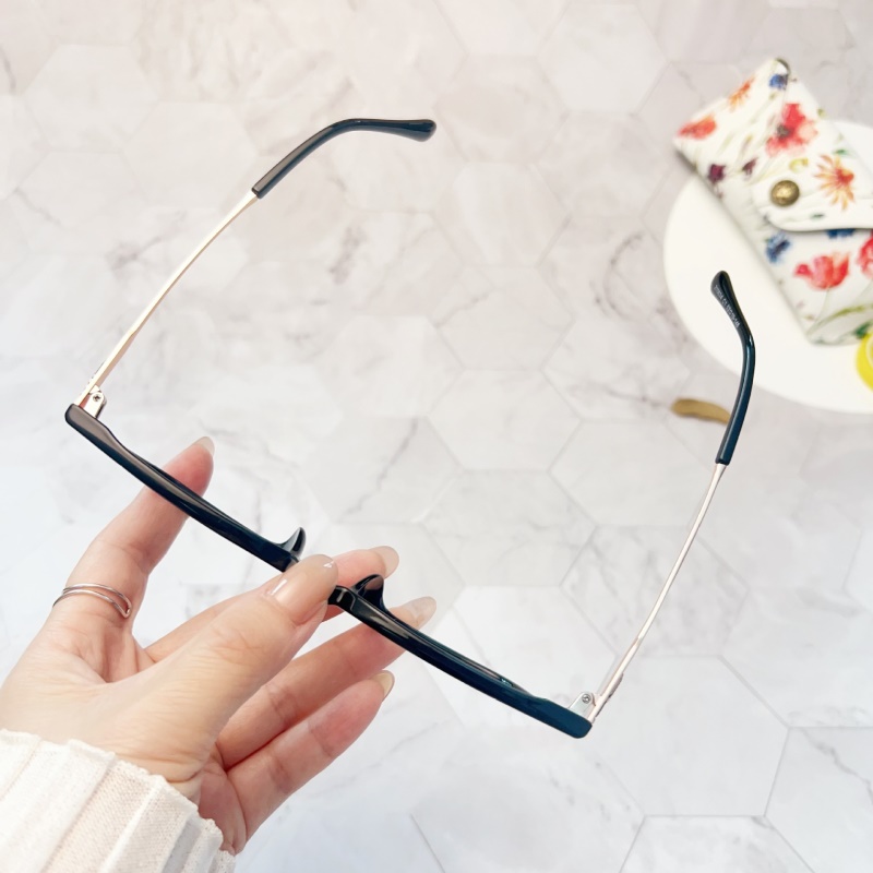 新款近视眼镜框韩版复古防蓝光眼镜TR金胶混合百搭网红素颜平光镜