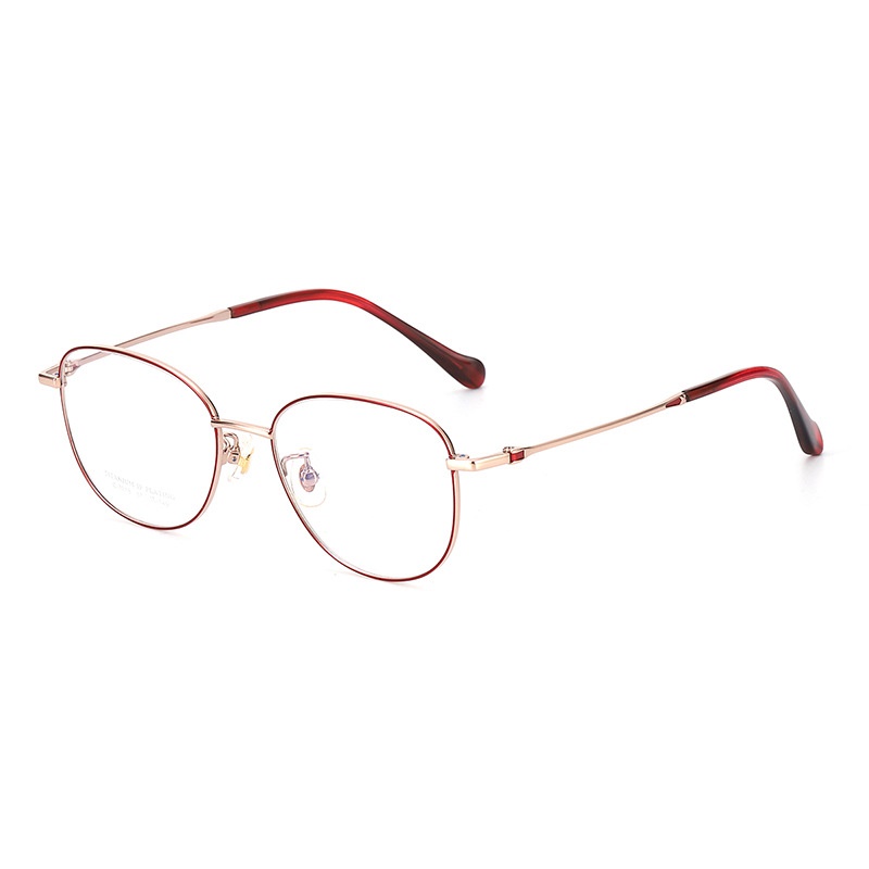 新款超轻纯钛眼镜框近视素颜眼镜女全框配渐近7018丹阳眼镜工厂店