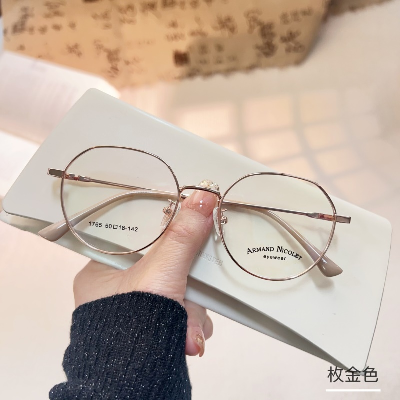 金属复古多边形眼镜男1765网红同款素颜框架女友顺眼镜工厂批发
