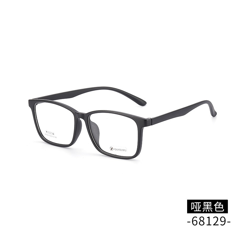 方形tr全框架眼镜框大脸批发68129男士丹阳眼镜架超轻TR90眼镜框