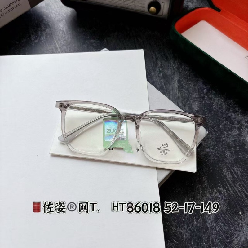TR透明网红同款86018防蓝光复古眼镜框 学生tr90插芯板材平光镜