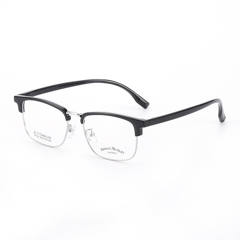 男士眉毛眼镜框架 时尚小红书同款8718TR90眉线中号黑框复古架