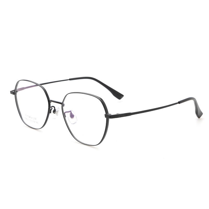 小红书种草复古眼镜女宽边配高度数丹阳近视眼镜男多边形纯钛镜框