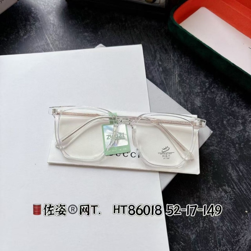 TR透明网红同款86018防蓝光复古眼镜框 学生tr90插芯板材平光镜