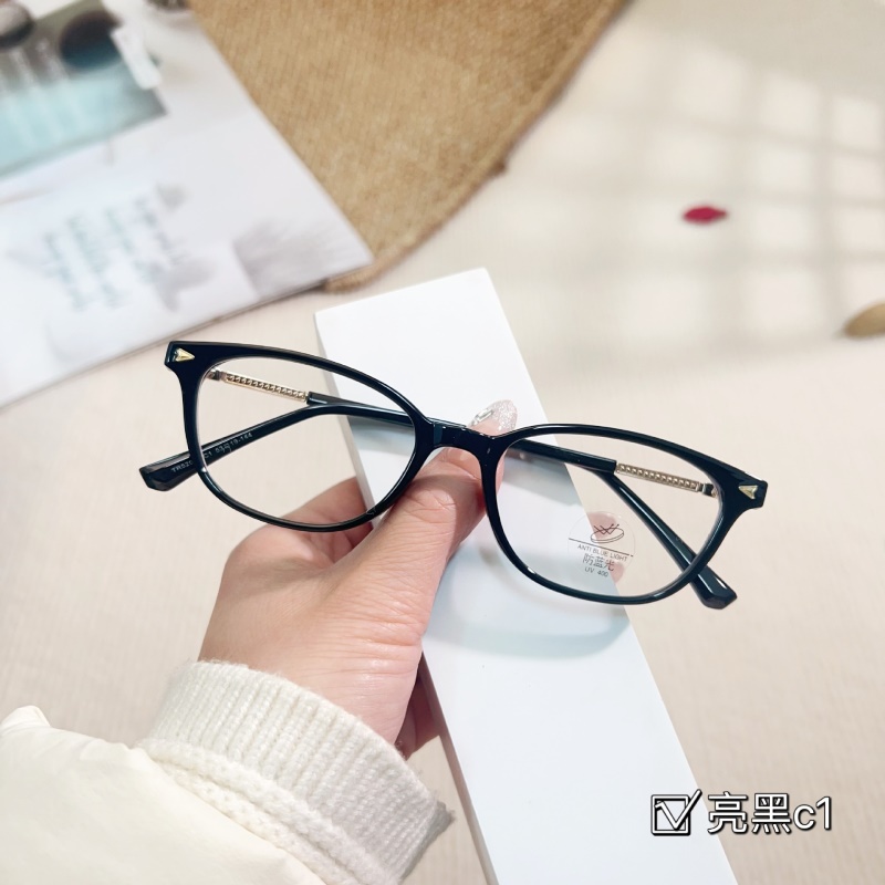 新款TR90小红书种草同款猫眼眼镜男可配度数镜框极窄素颜平光镜女