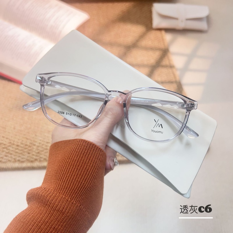 时尚新款透明水晶tr腿眼镜批发2206小红书近视眼镜框TR90眼镜架