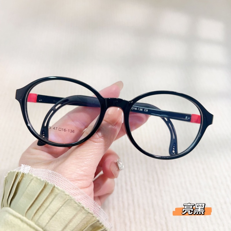 某白同款圆形男女款tr90软鼻托舒适眼镜6119旋转软硅胶儿童眼镜框