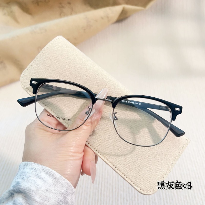 新款无磁钛眉毛眼镜架高级感素颜镜框16035小红书复古眼镜批发