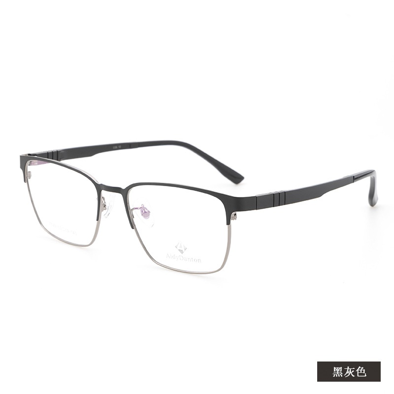 新款金属眼镜框批发丹阳全框 商务男款钢板近视镜架塑钢腿7749