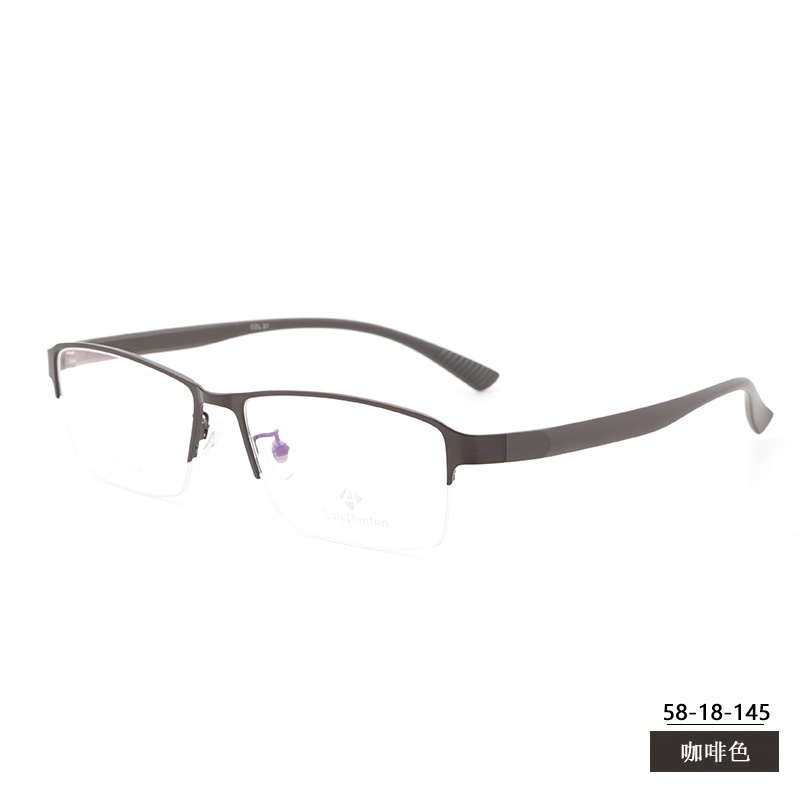 新款金属眼镜框加宽腿丹阳厂家批发半框近视镜架男款钢皮大脸镜框