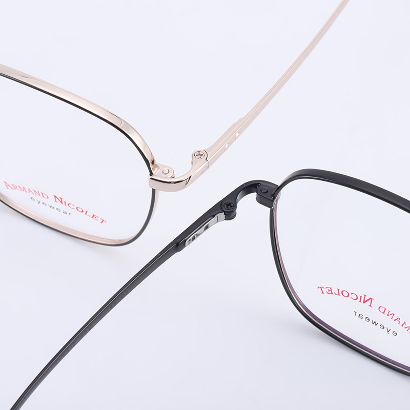 素颜大框眼镜配镜丹阳超轻眼镜框女高级感9512多边形纯钛眼镜男