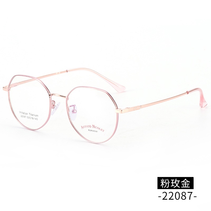 多色小红书复古眼镜 深圳电镀多边形开球镜架22087男女式平光眼镜