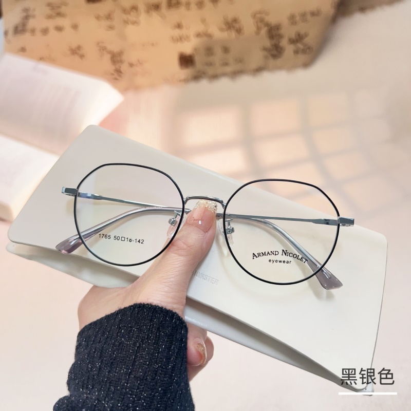 金属复古多边形眼镜男1765网红同款素颜框架女友顺眼镜工厂批发