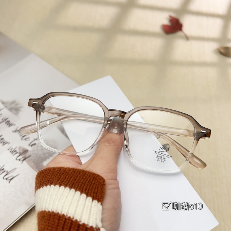 素颜防蓝光黑框平光镜男新款tr90超轻眼镜架小红书网红眼镜框女