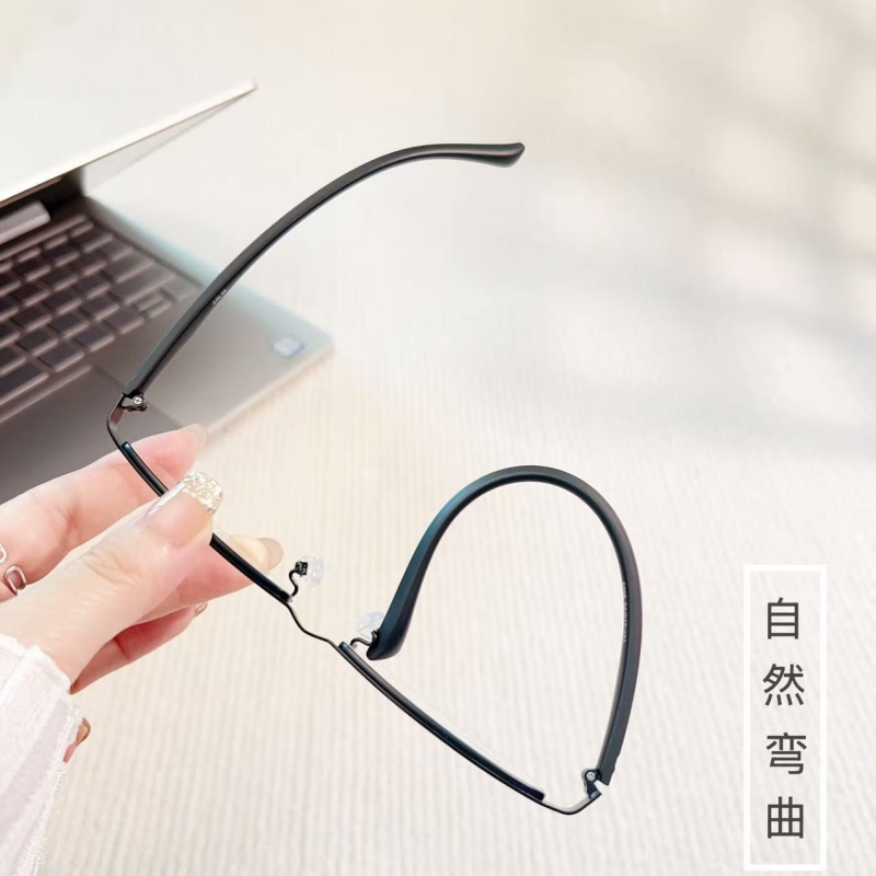 钢板眼镜架平台批发6305男士金属休闲半框架丹阳光学眼镜架厂家