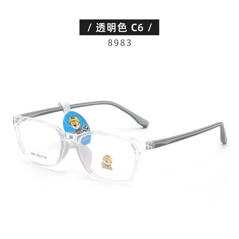 新款小红书透明 儿童近视散光矫正眼镜批发8983 双色硅胶眼镜框