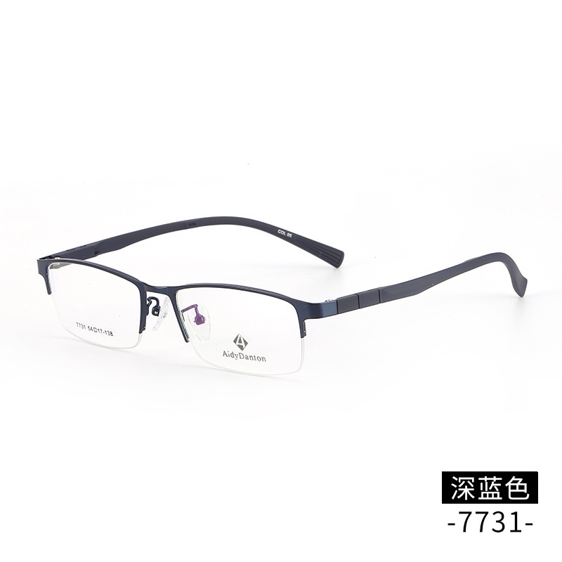 眉毛眼镜架跨境批发7731量大优惠男士金属休闲半框架 光学眼镜架