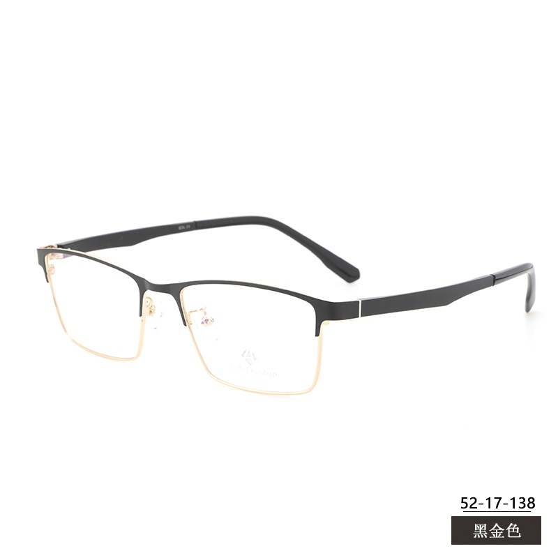 新款金属眼镜框批发丹阳全框 商务男款钢板近视镜架塑钢腿60026